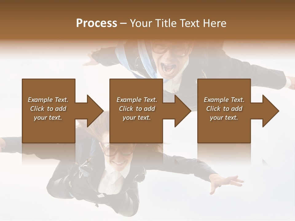 Parachute Screaming Woman PowerPoint Template