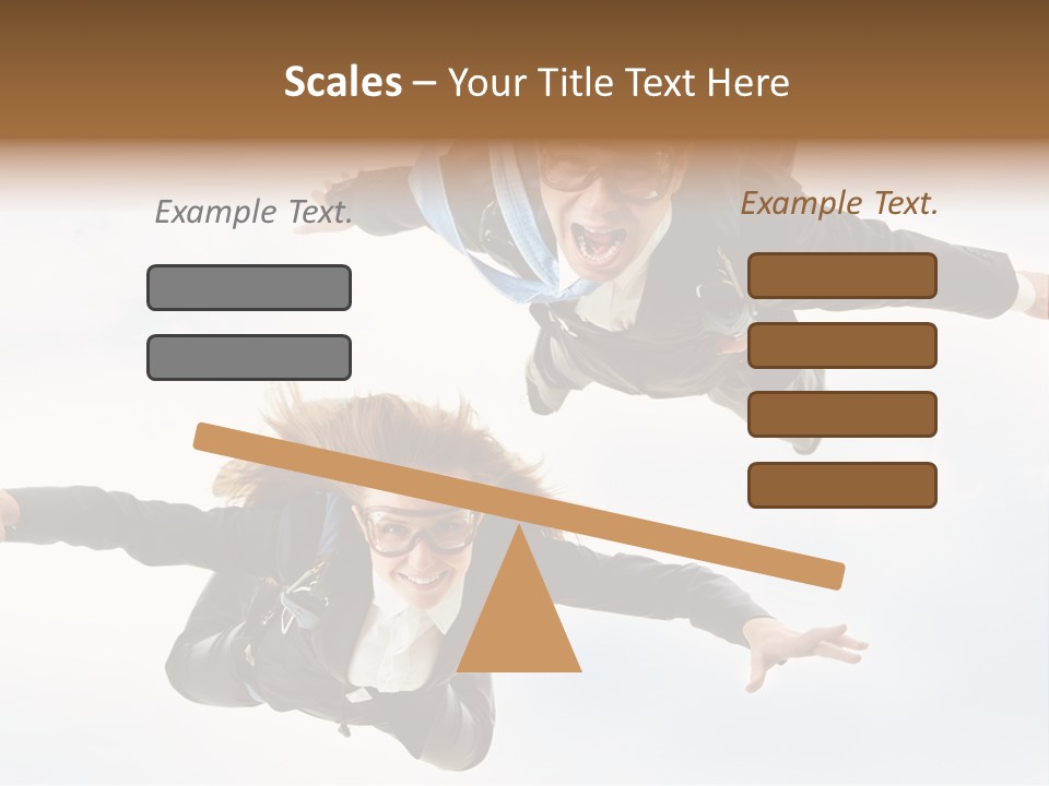 Parachute Screaming Woman PowerPoint Template