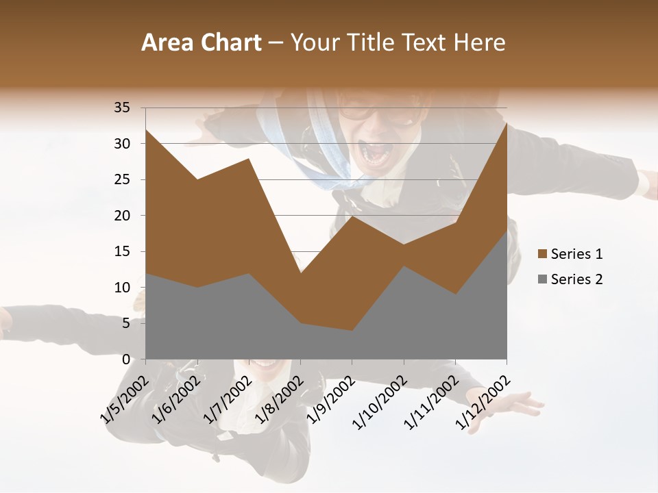 Parachute Screaming Woman PowerPoint Template