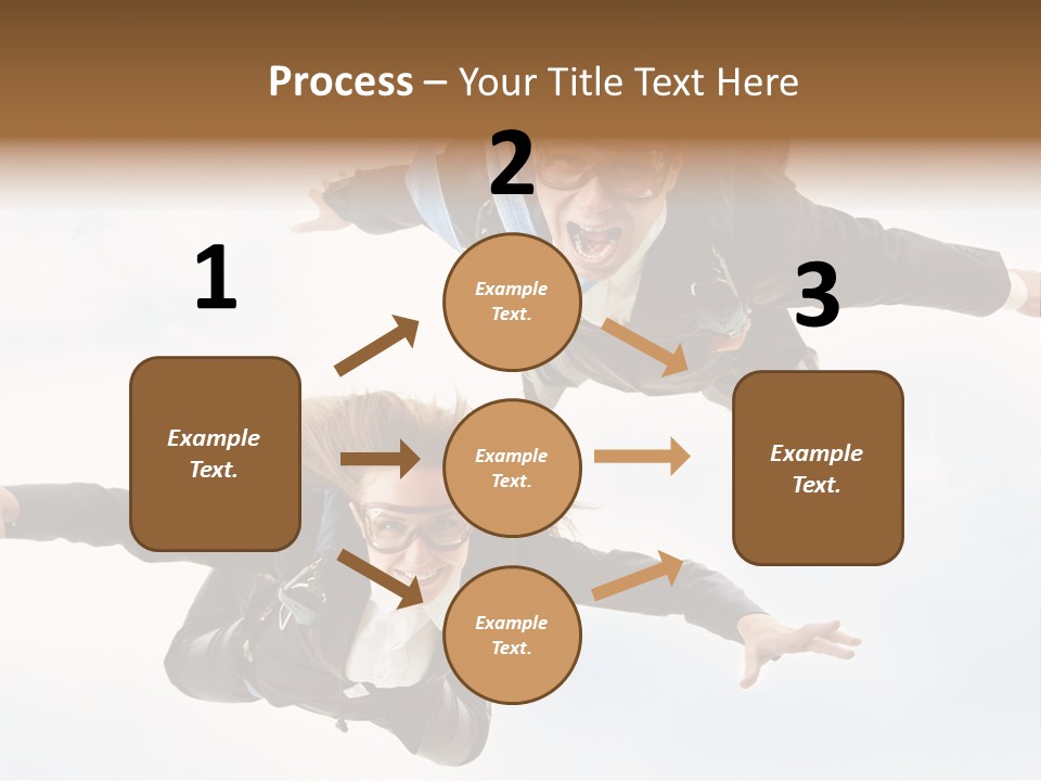 Parachute Screaming Woman PowerPoint Template