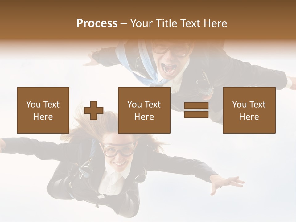 Parachute Screaming Woman PowerPoint Template