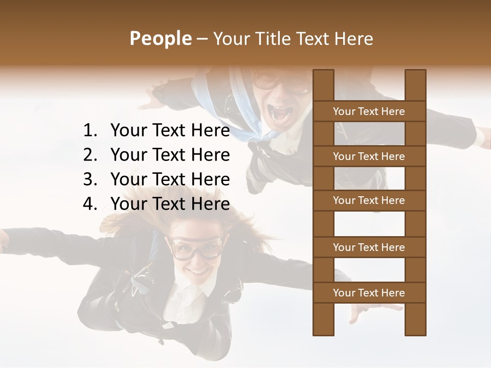 Parachute Screaming Woman PowerPoint Template