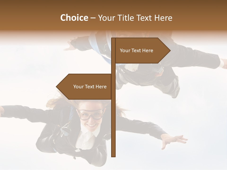 Parachute Screaming Woman PowerPoint Template