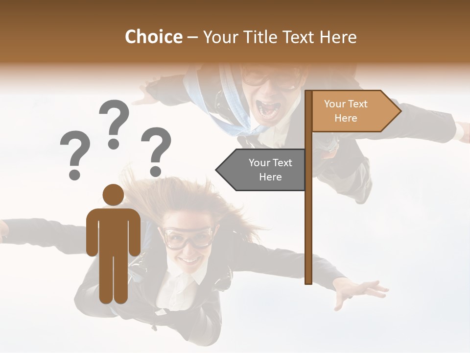 Parachute Screaming Woman PowerPoint Template