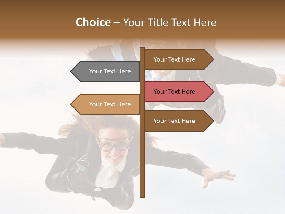 Parachute Screaming Woman PowerPoint Template