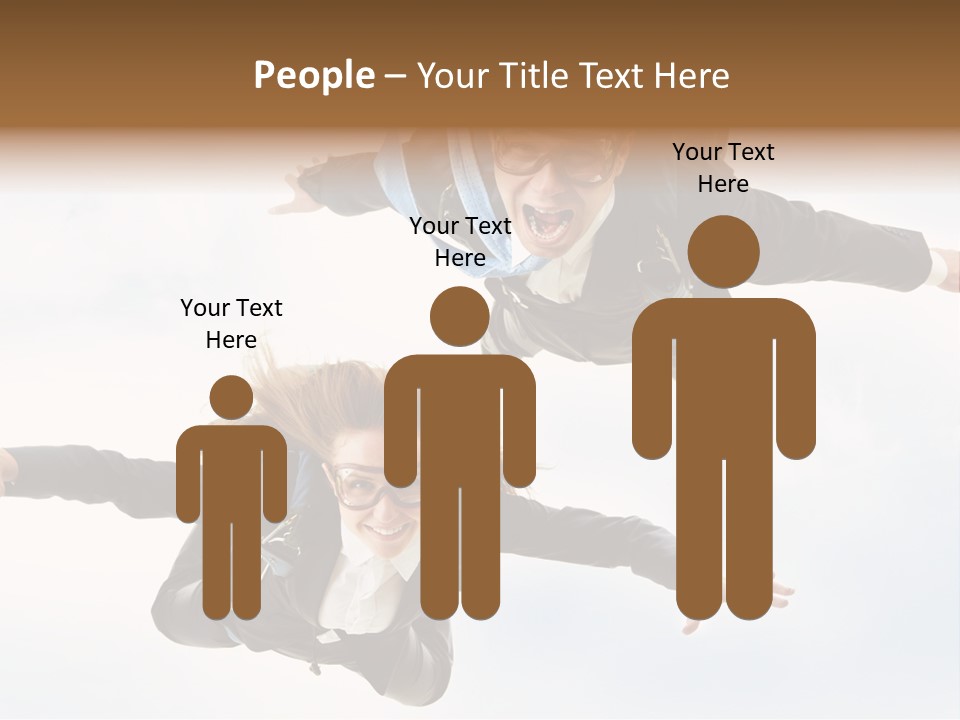 Parachute Screaming Woman PowerPoint Template