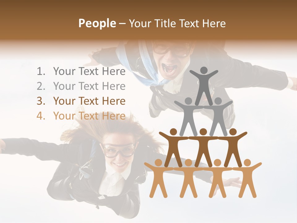 Parachute Screaming Woman PowerPoint Template