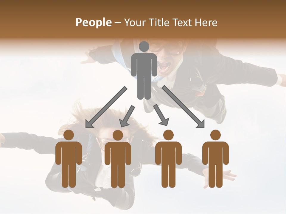 Parachute Screaming Woman PowerPoint Template