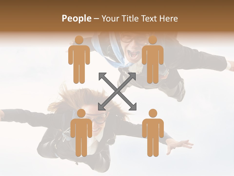 Parachute Screaming Woman PowerPoint Template