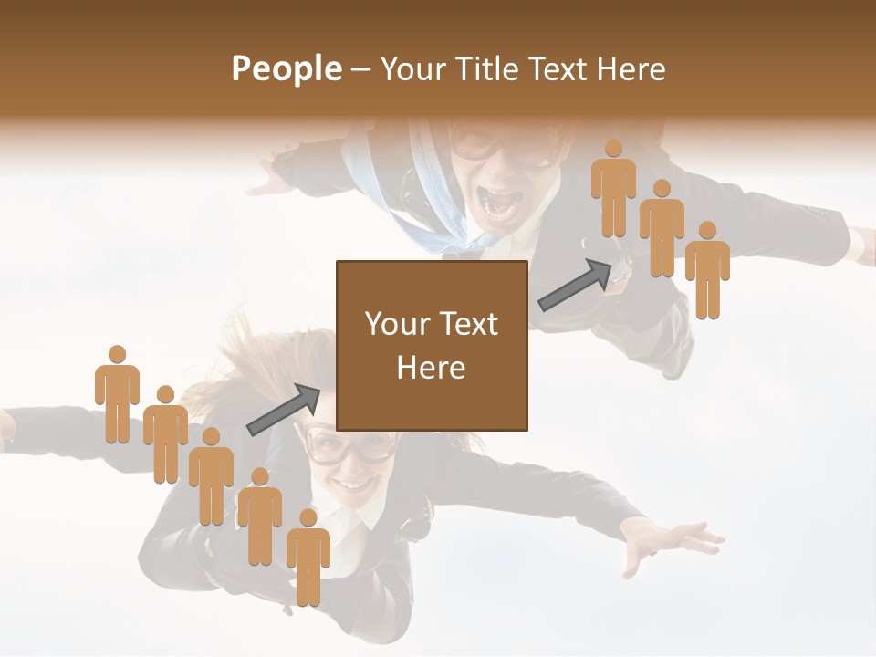 Parachute Screaming Woman PowerPoint Template