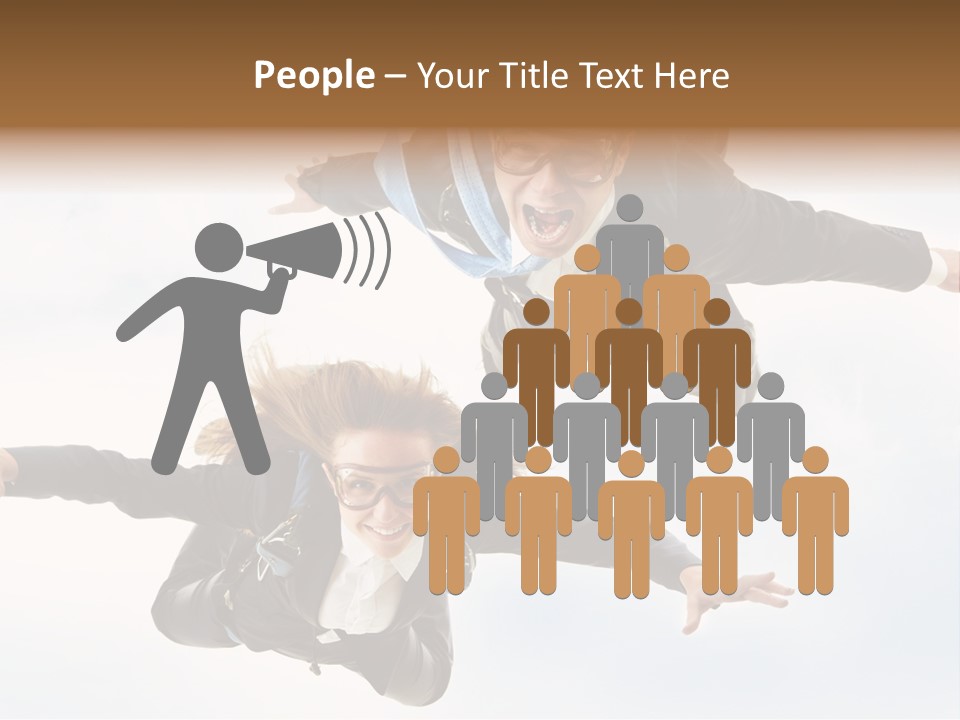 Parachute Screaming Woman PowerPoint Template