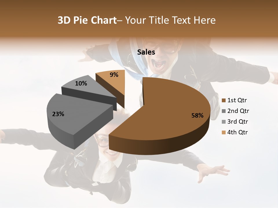 Parachute Screaming Woman PowerPoint Template