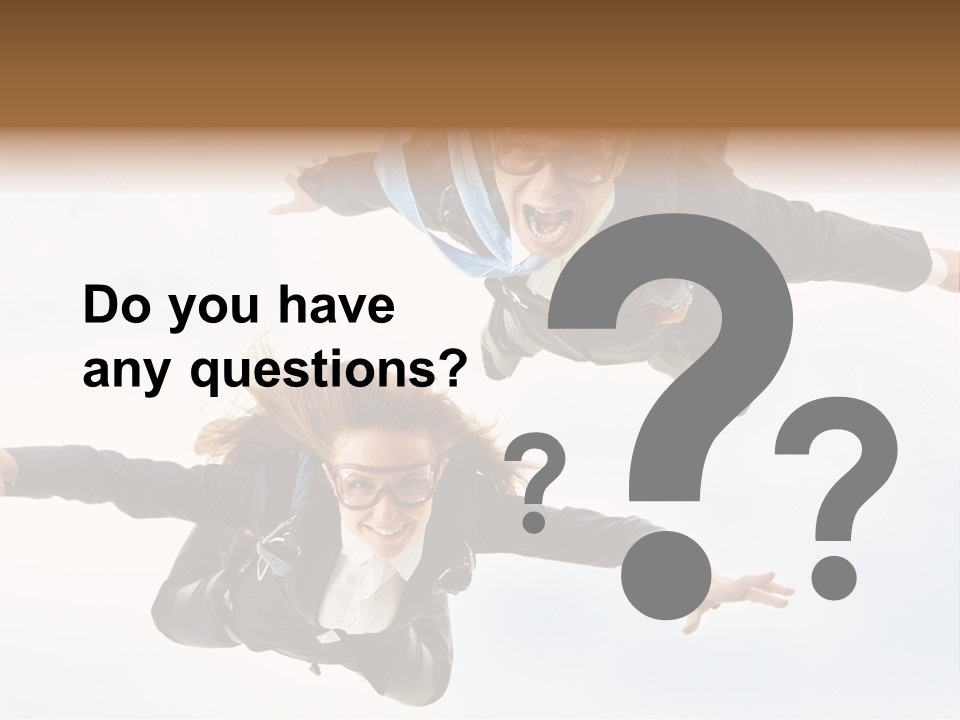 Parachute Screaming Woman PowerPoint Template