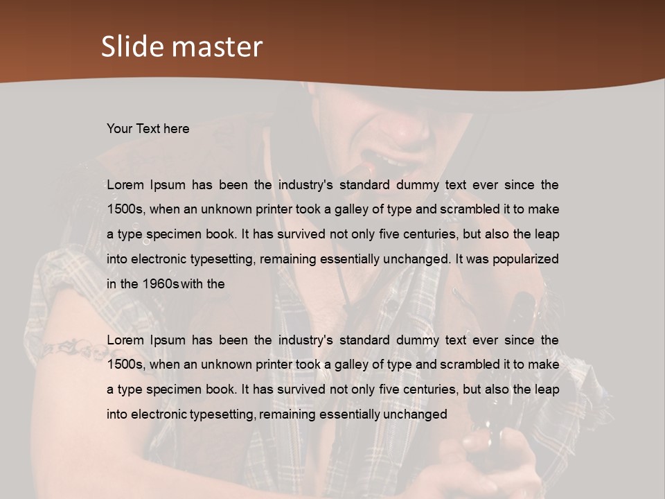 Revolver Glare Cow Boy PowerPoint Template