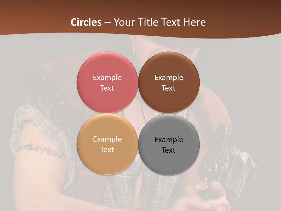 Revolver Glare Cow Boy PowerPoint Template