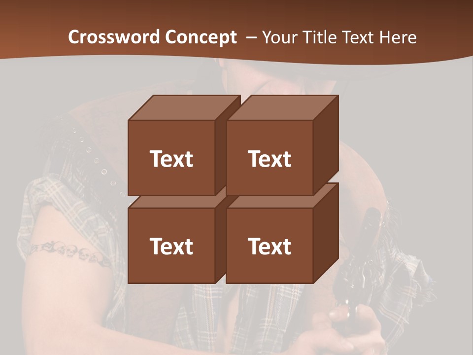 Revolver Glare Cow Boy PowerPoint Template