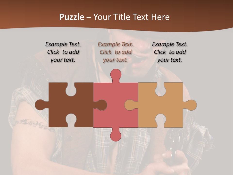 Revolver Glare Cow Boy PowerPoint Template