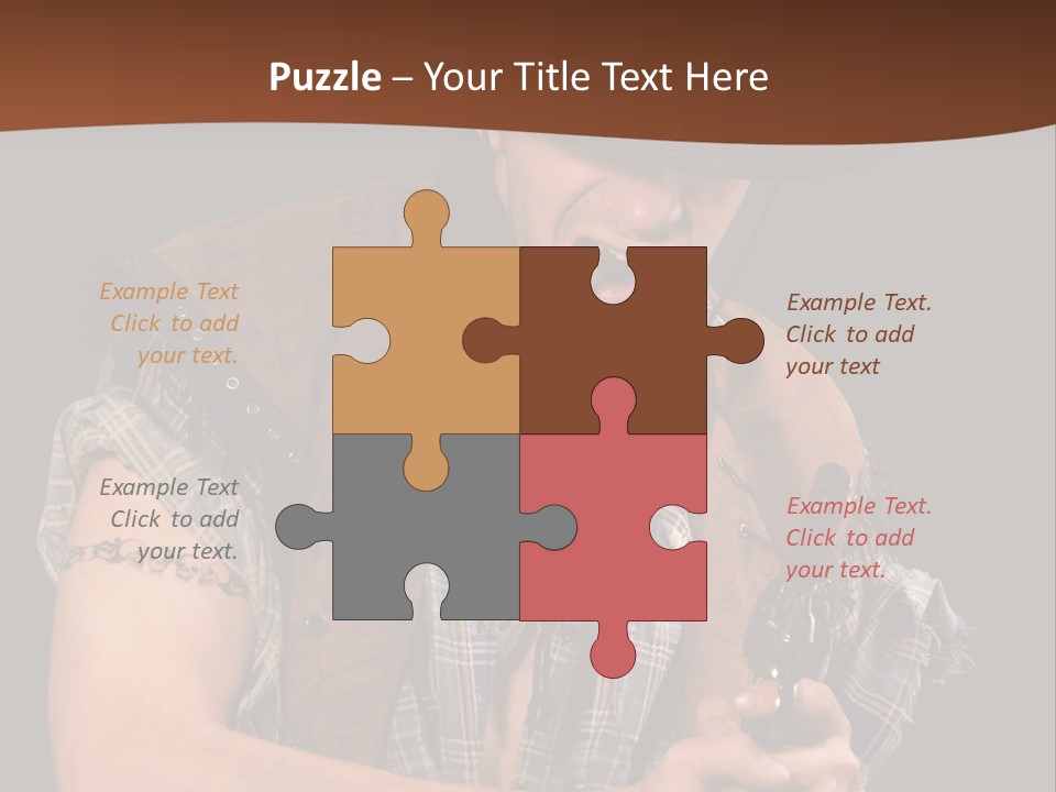 Revolver Glare Cow Boy PowerPoint Template