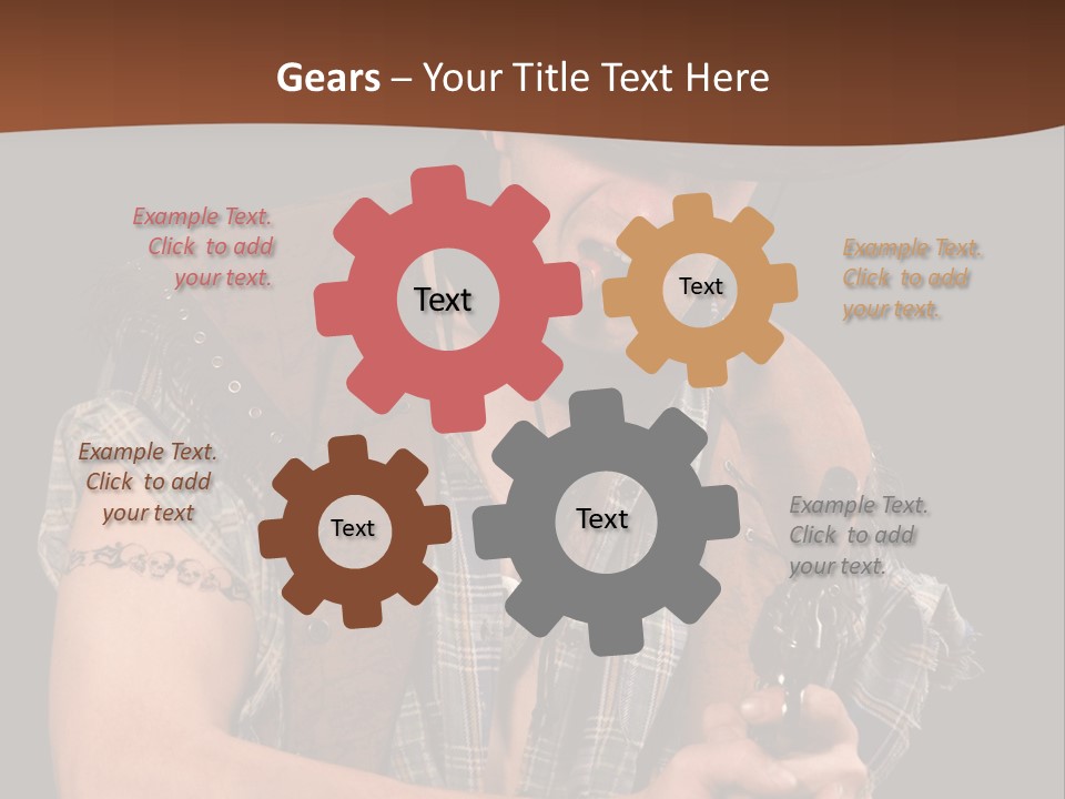 Revolver Glare Cow Boy PowerPoint Template