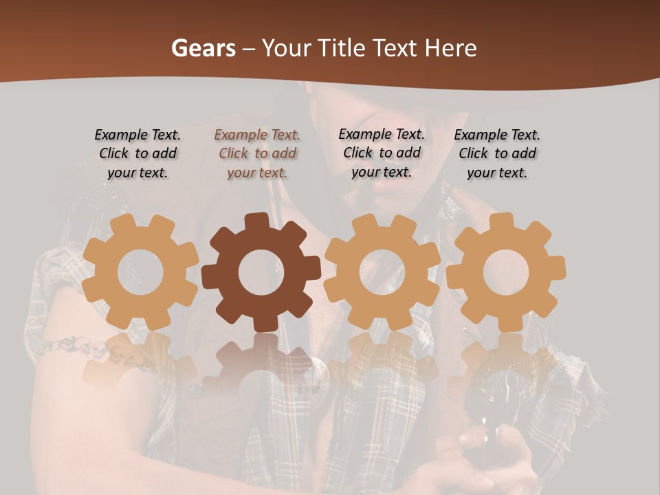 Revolver Glare Cow Boy PowerPoint Template
