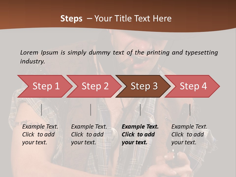 Revolver Glare Cow Boy PowerPoint Template