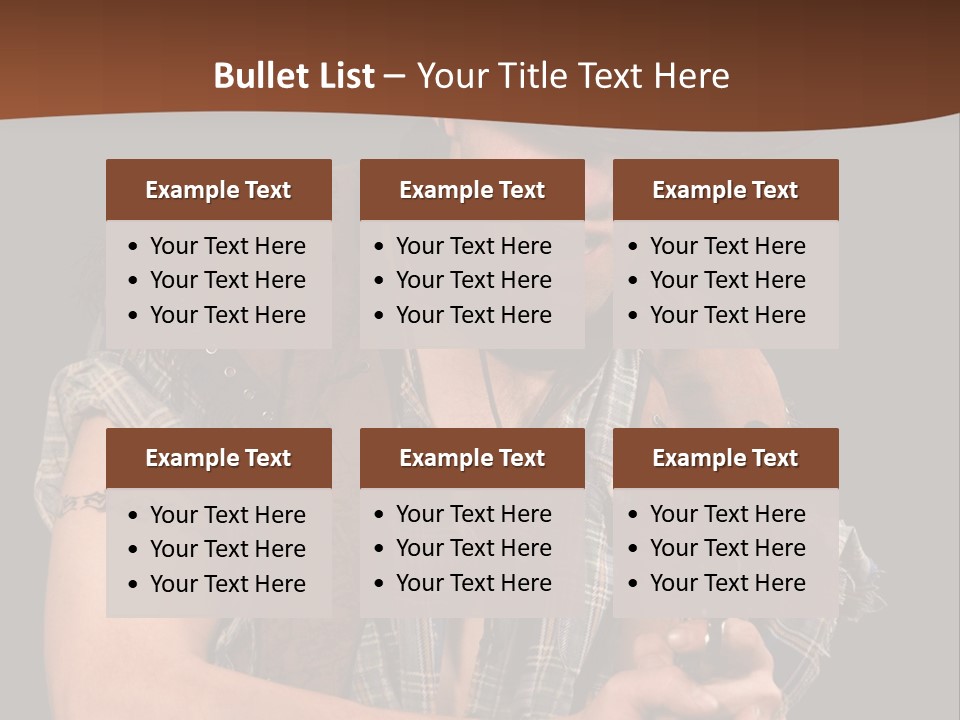 Revolver Glare Cow Boy PowerPoint Template
