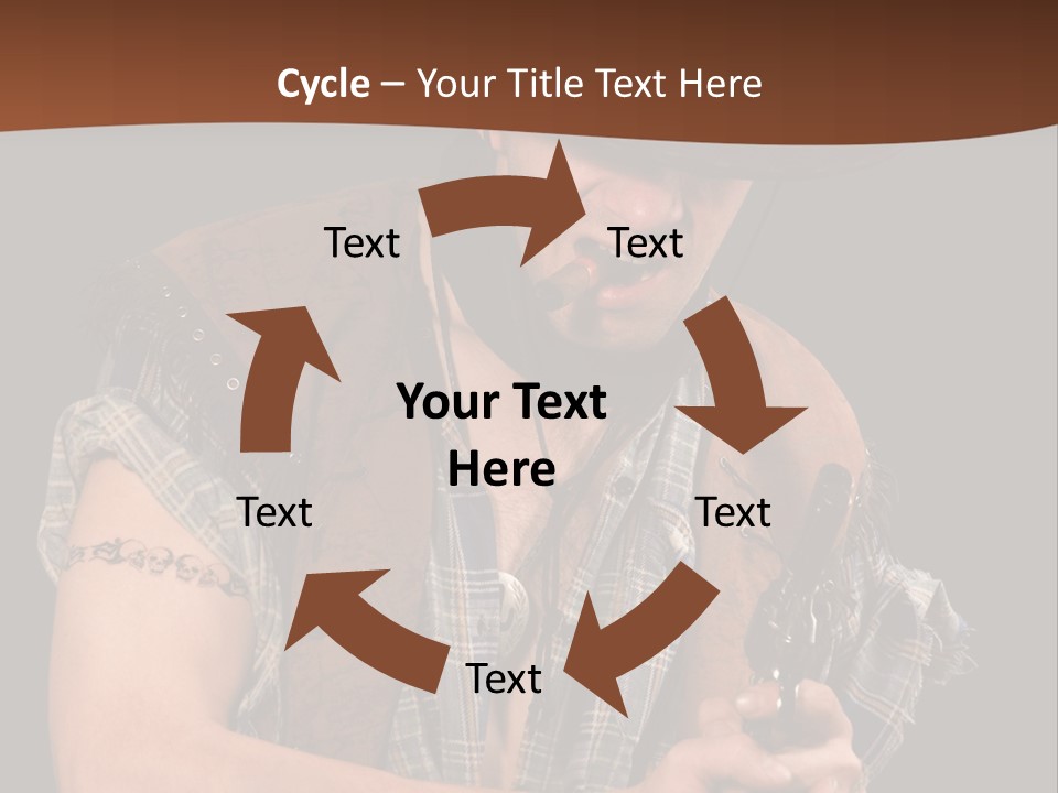 Revolver Glare Cow Boy PowerPoint Template