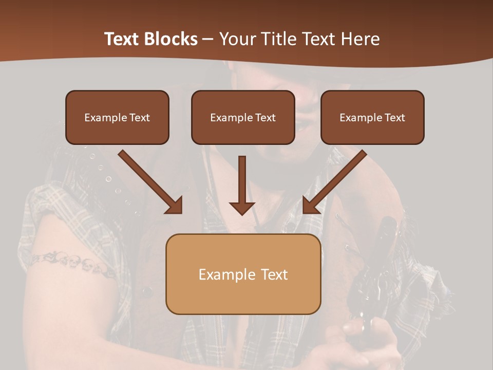 Revolver Glare Cow Boy PowerPoint Template