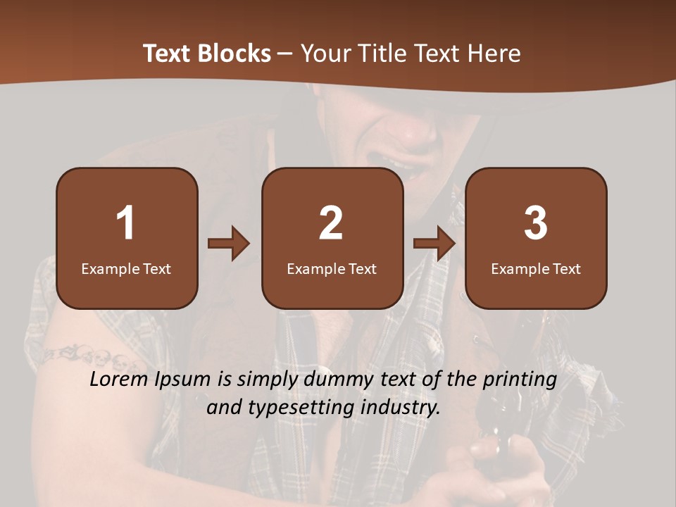 Revolver Glare Cow Boy PowerPoint Template