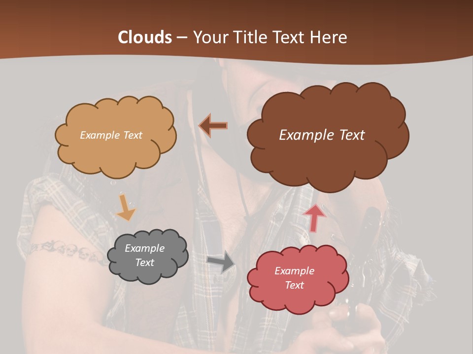 Revolver Glare Cow Boy PowerPoint Template