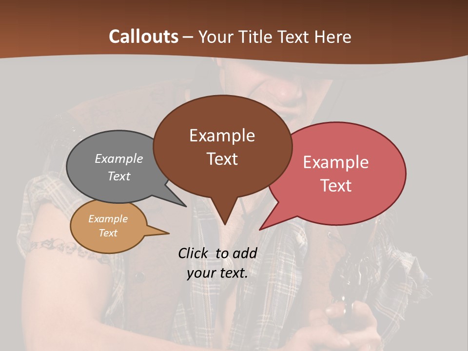 Revolver Glare Cow Boy PowerPoint Template