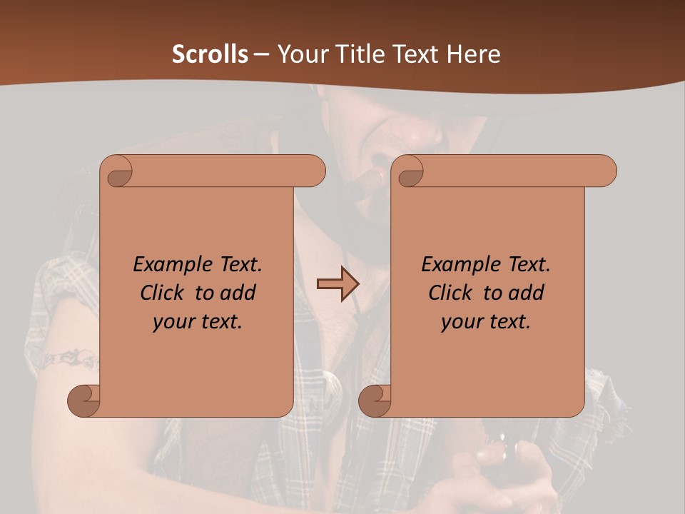 Revolver Glare Cow Boy PowerPoint Template