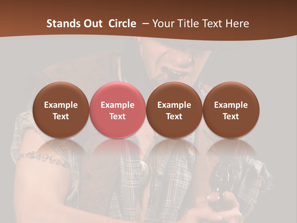 Revolver Glare Cow Boy PowerPoint Template