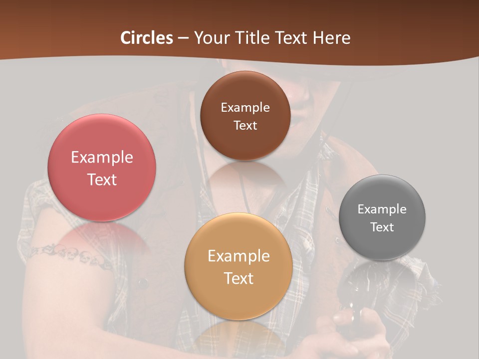 Revolver Glare Cow Boy PowerPoint Template