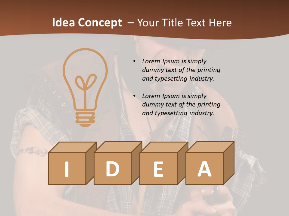 Revolver Glare Cow Boy PowerPoint Template