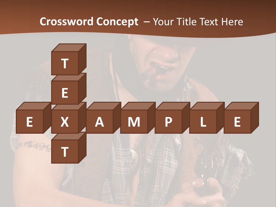 Revolver Glare Cow Boy PowerPoint Template