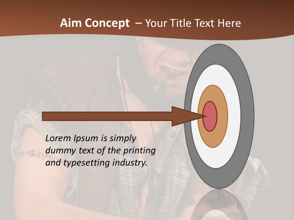 Revolver Glare Cow Boy PowerPoint Template