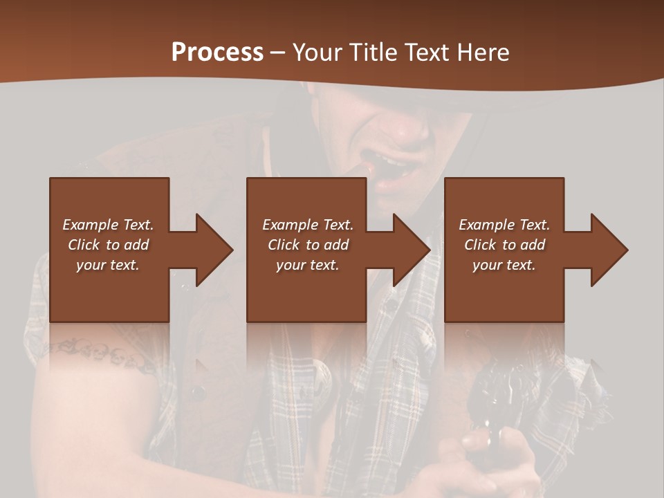Revolver Glare Cow Boy PowerPoint Template