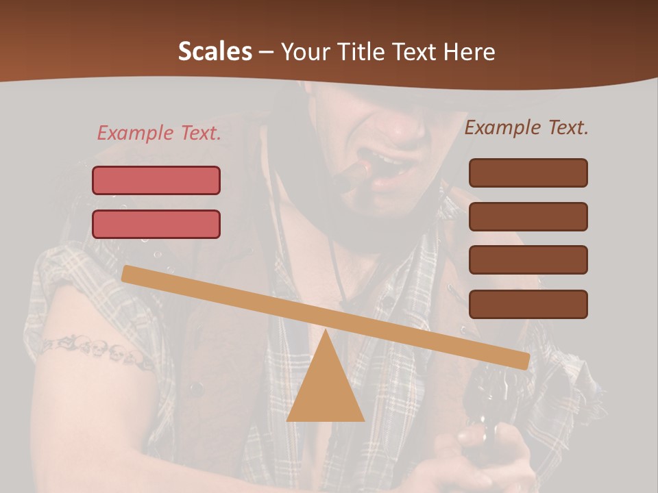 Revolver Glare Cow Boy PowerPoint Template