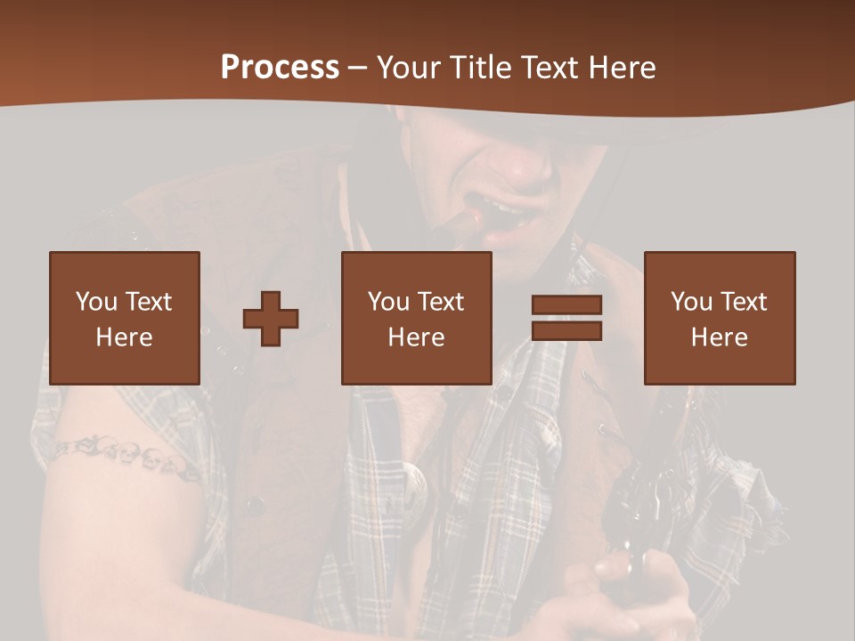 Revolver Glare Cow Boy PowerPoint Template