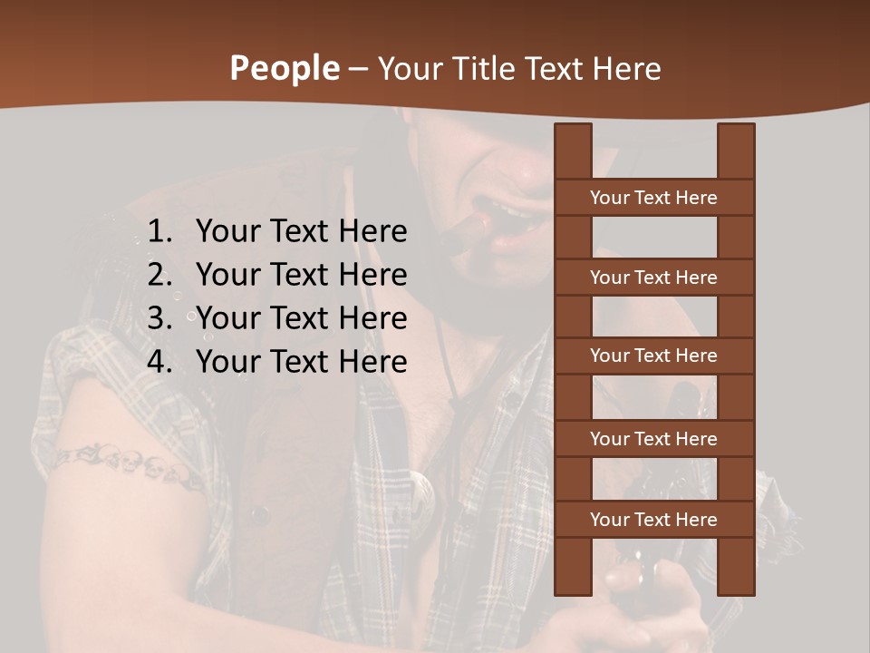 Revolver Glare Cow Boy PowerPoint Template