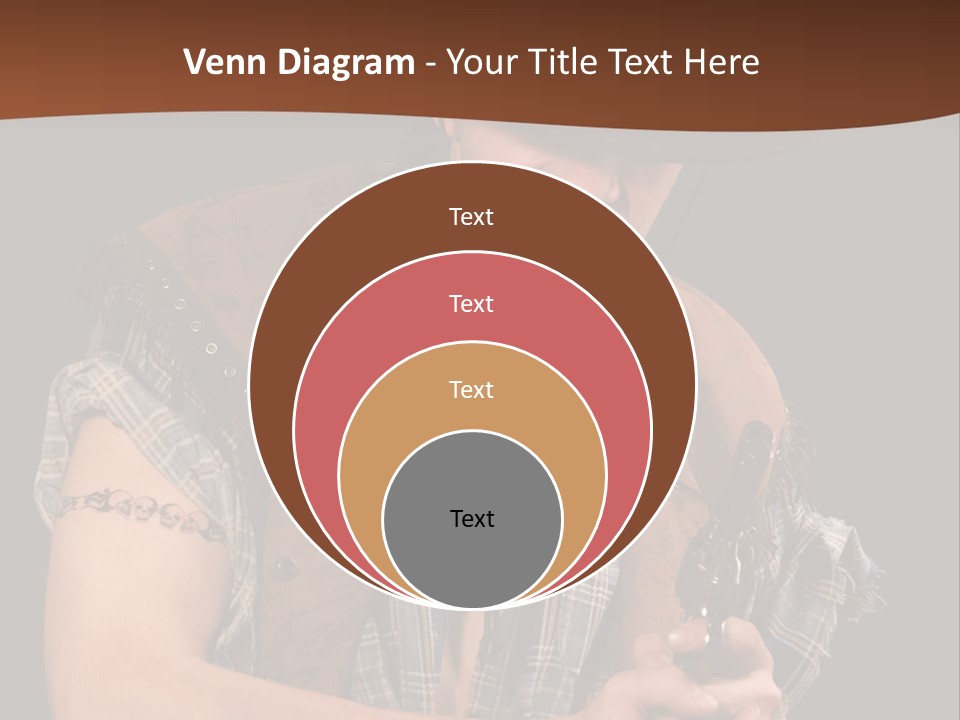 Revolver Glare Cow Boy PowerPoint Template