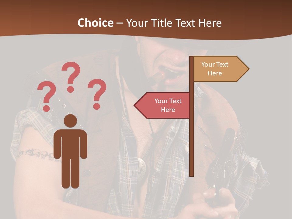 Revolver Glare Cow Boy PowerPoint Template