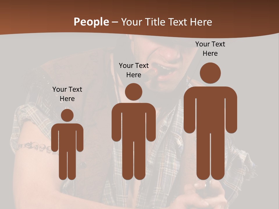 Revolver Glare Cow Boy PowerPoint Template