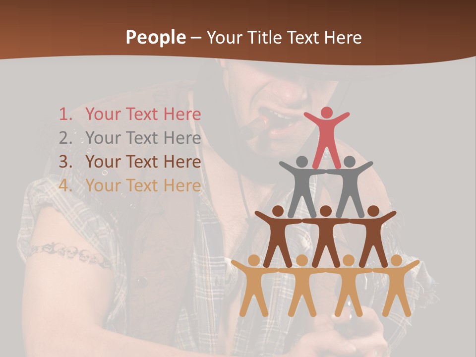 Revolver Glare Cow Boy PowerPoint Template