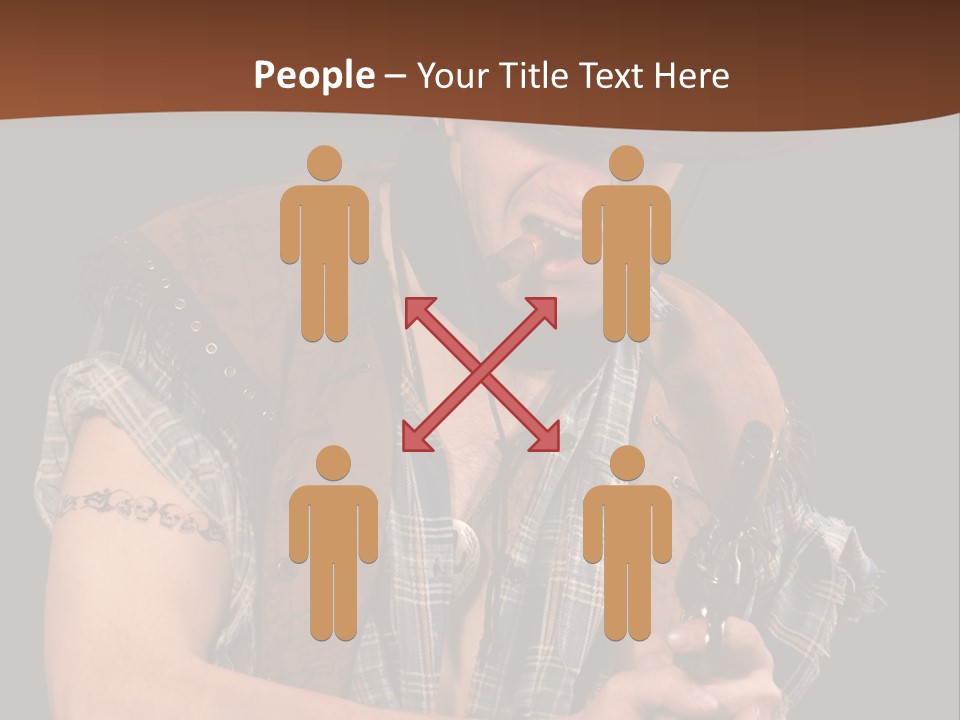 Revolver Glare Cow Boy PowerPoint Template
