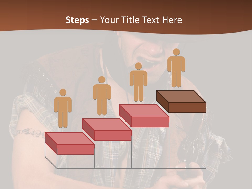 Revolver Glare Cow Boy PowerPoint Template