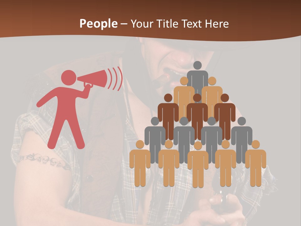 Revolver Glare Cow Boy PowerPoint Template