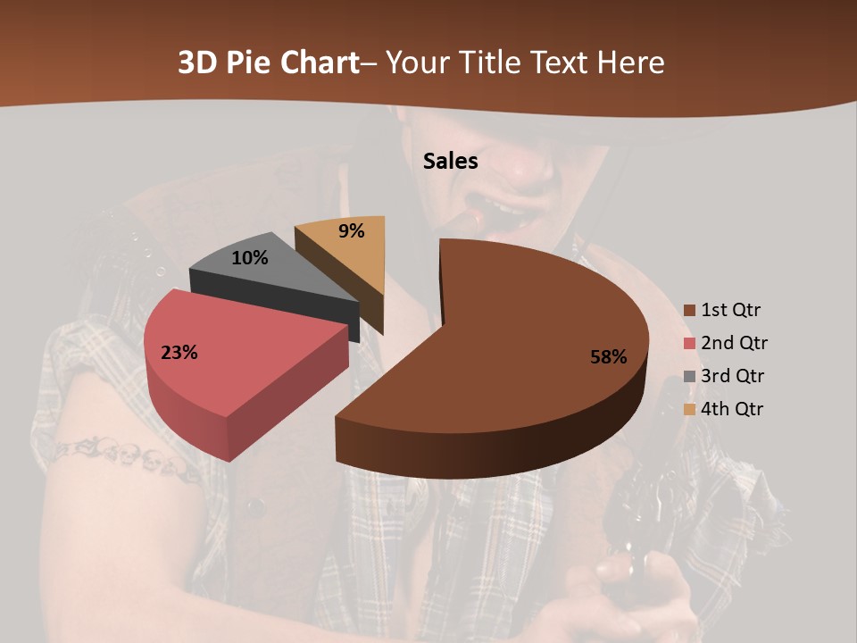 Revolver Glare Cow Boy PowerPoint Template
