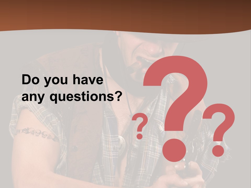 Revolver Glare Cow Boy PowerPoint Template